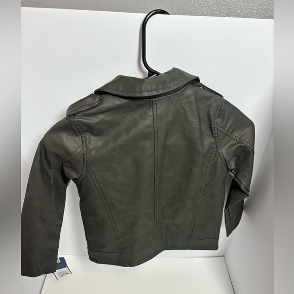 4T black faux leather motorcycle jacket from the OshKosh B'gosh "Genuine Kids" - Picture 3 of 8